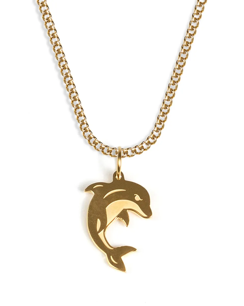 unshinebar-dolphin-halskette-gold-45-cm-edelstahl-delfin-anh-nger image 1
