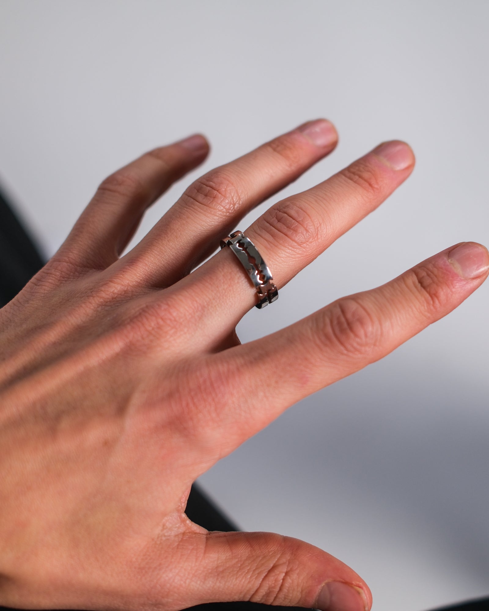 unshinebar-razor-ring-silber-edelstahl-wasserfest-gr-9 image 5