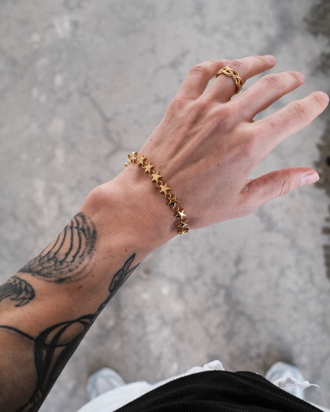 unshinebar-star-bracelet-armband-gold-18-5-cm-edelstahl image 4