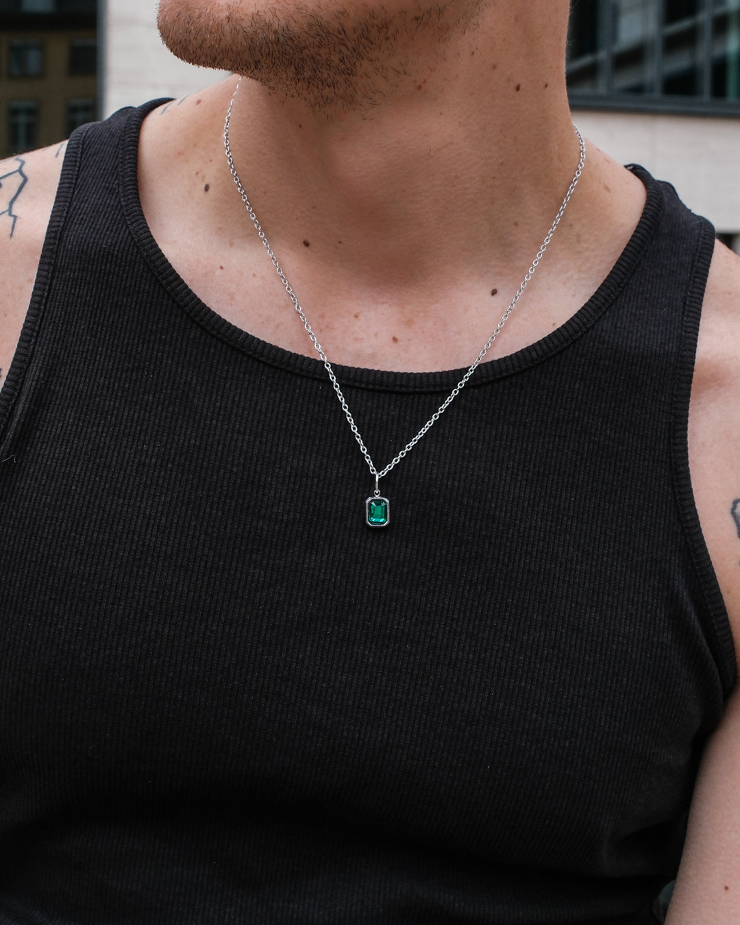 unshinebar-emerald-green-halskette-silber-45cm-zirkonia image 3