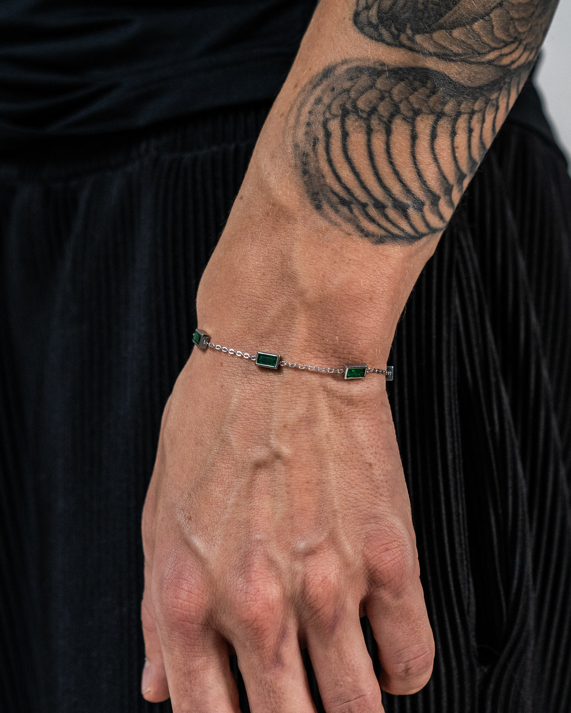 unshinebar-gemstone-tennisarmband-gr-n-silber image 2