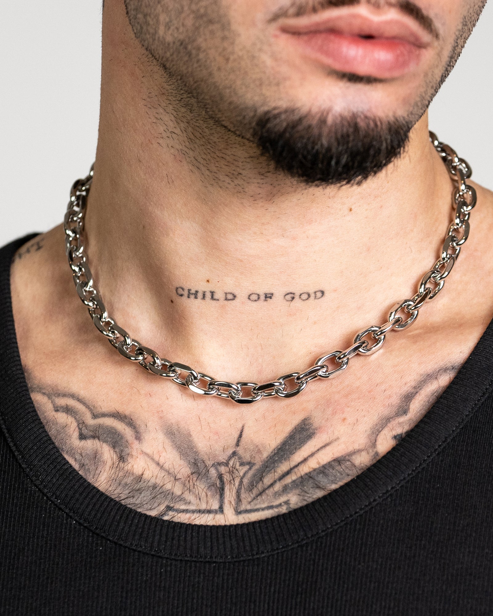 unshinebar-heavy-rogue-chain-10mm-kette-silber-50cm image 2
