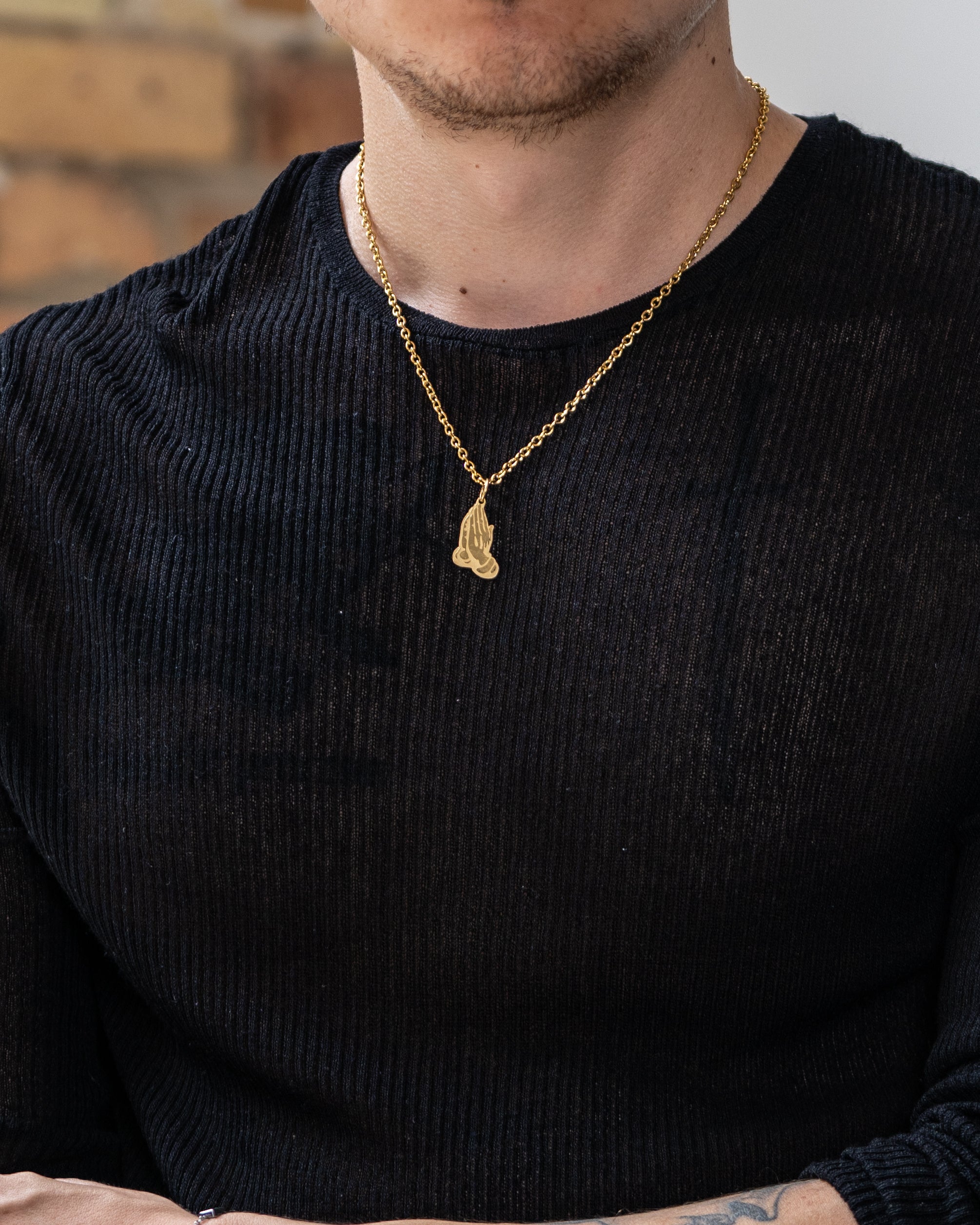 unshinebar-prayer-anh-nger-gold-edelstahl-ohne-kette image 4