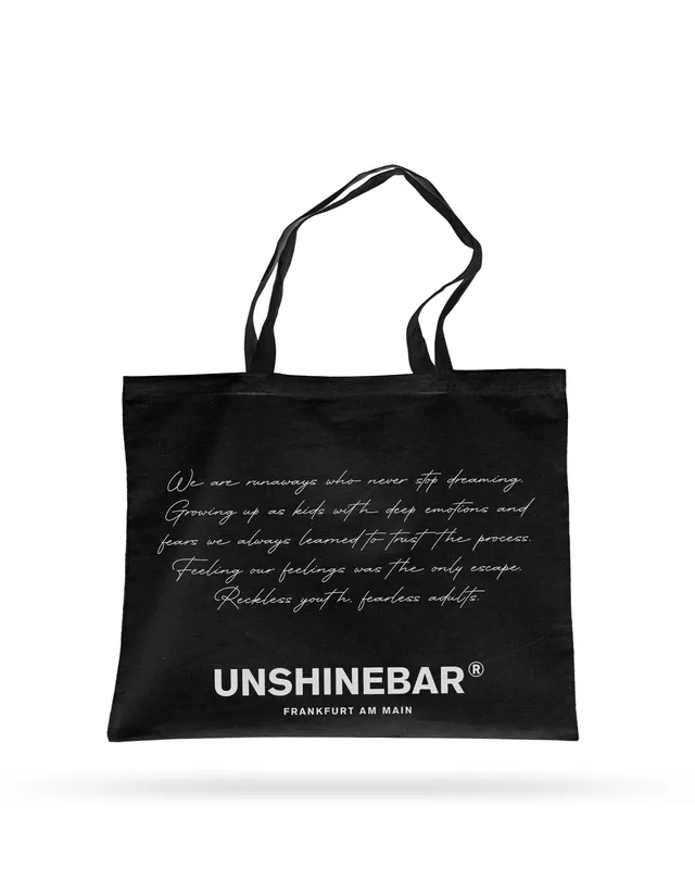 unshinebar-never-stop-dreaming-tote-bag-schwarz-baumwolle image 1