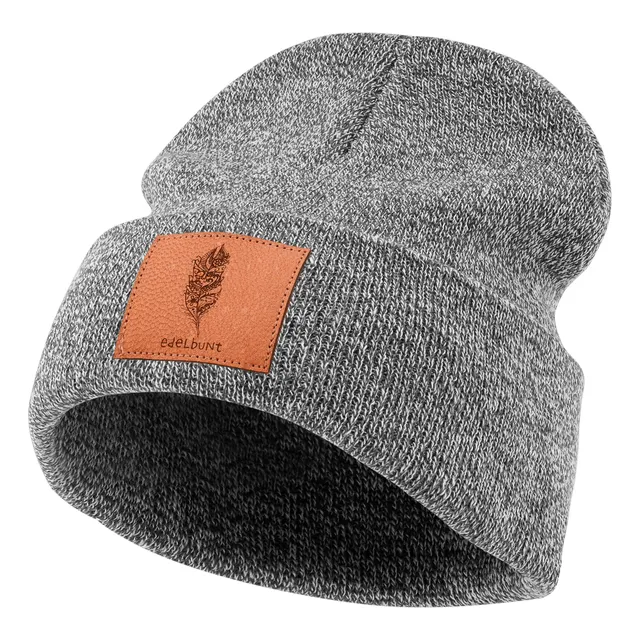 edelbunt-bern-m-tze-hellgrau-meliert-beanie-winter image 1