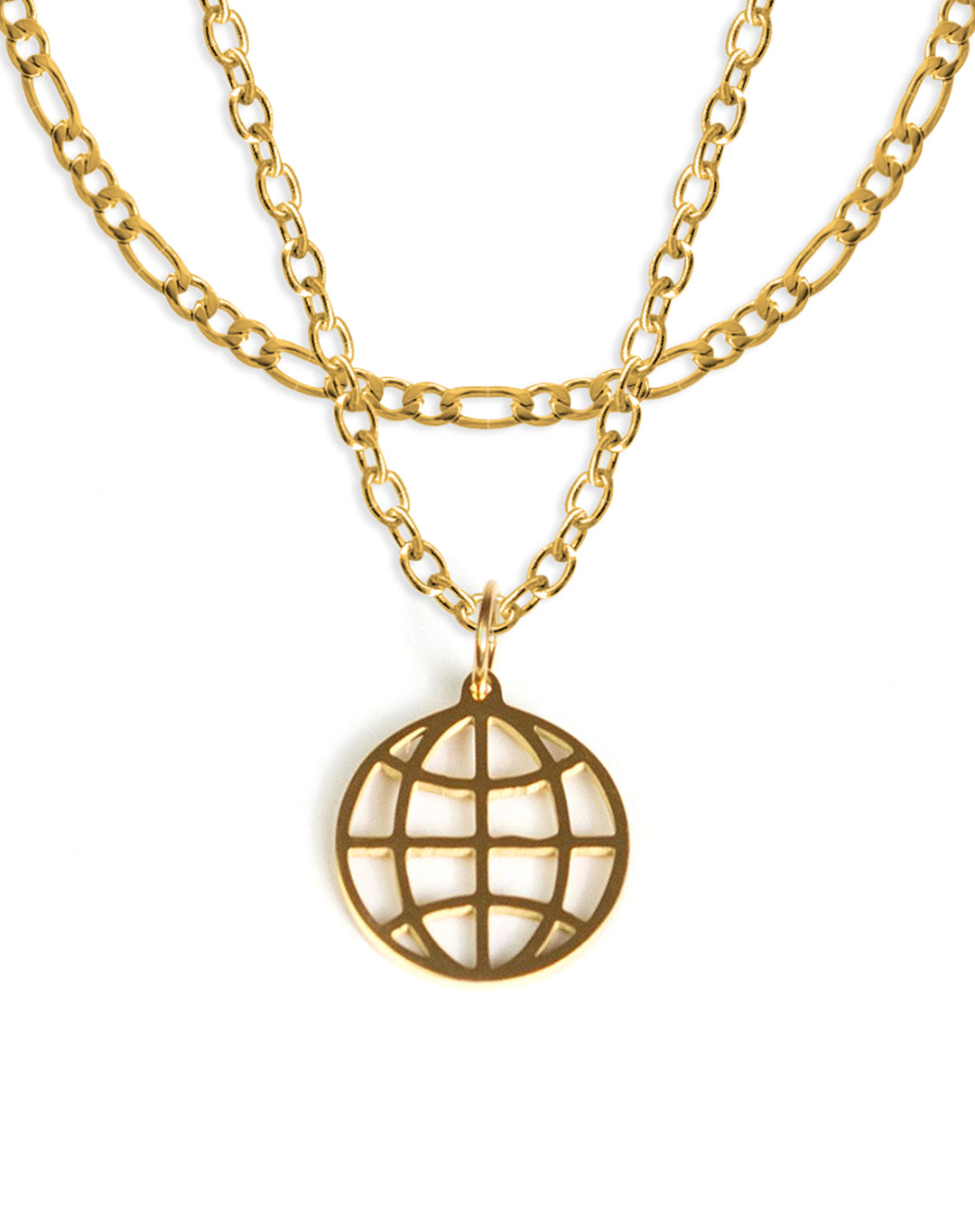 unshinebar-globe-set-gold-kette-mit-weltkugel-anh-nger image 1