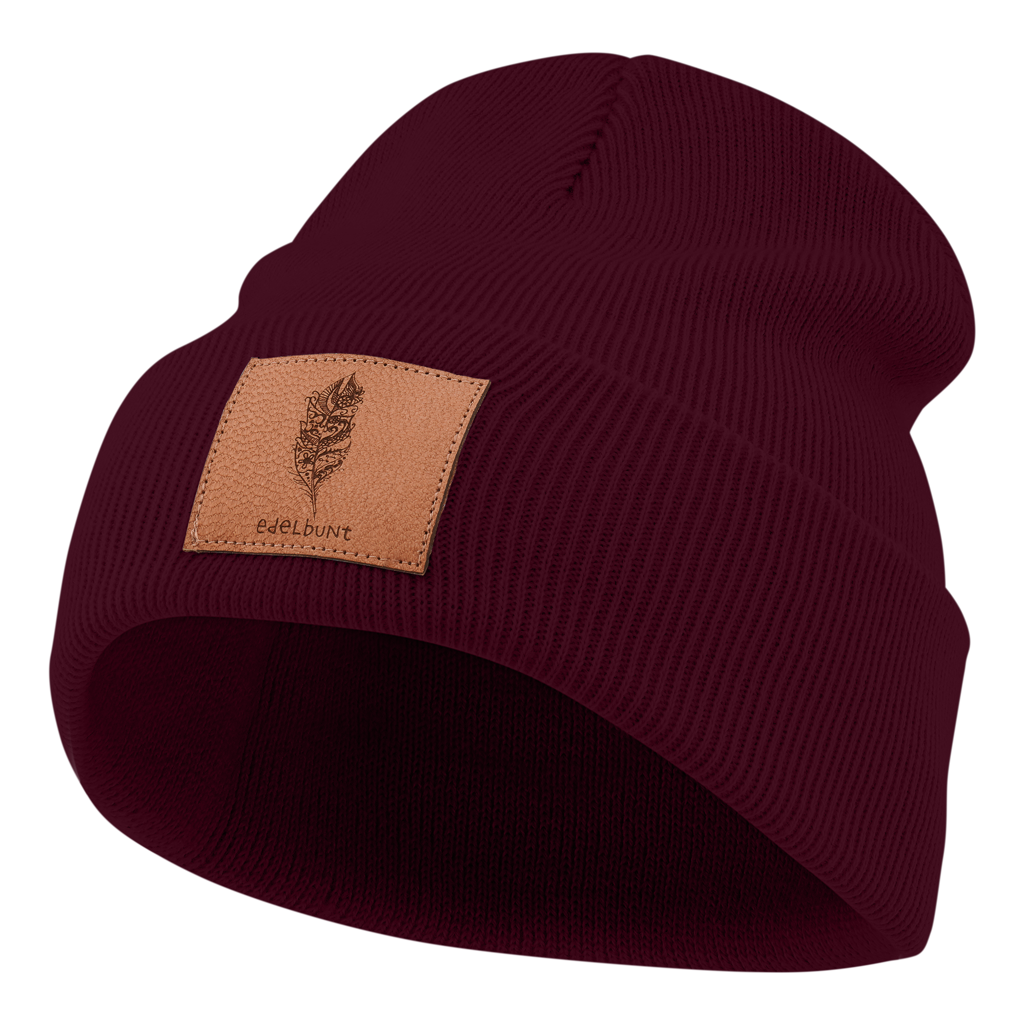 edelbunt-bern-m-tze-dunkelrot-beanie-winterm-tze image 1