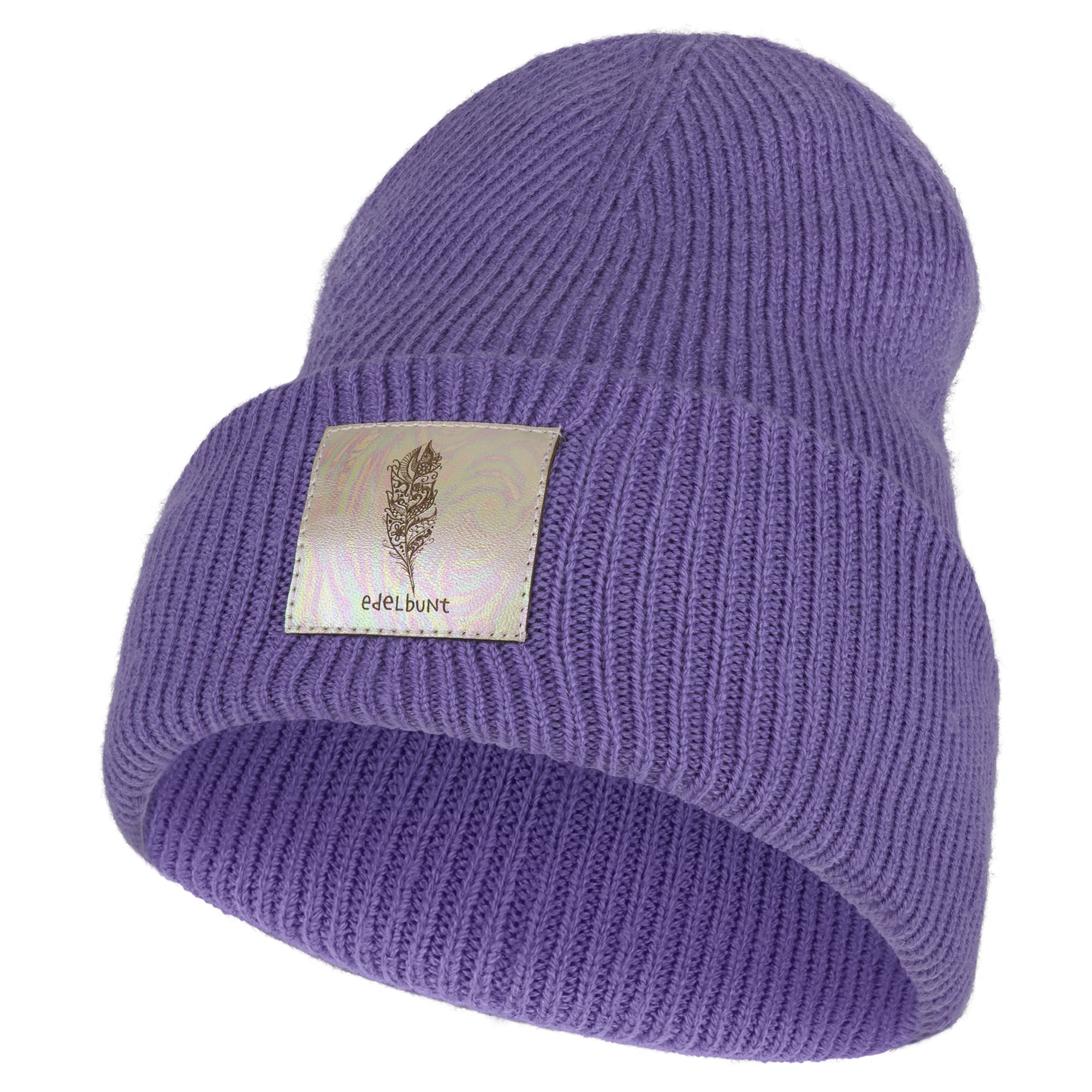edelbunt-oslo-m-tze-beanie-lila-warme-strickm-tze image 1