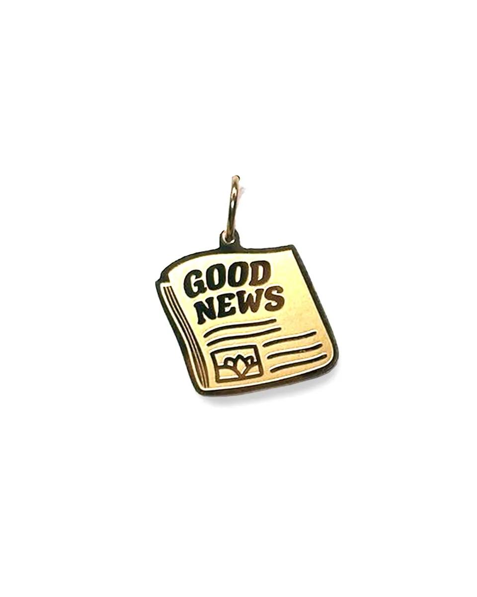 unshinebar-good-news-anh-nger-silber-2cm-edelstahl image 1
