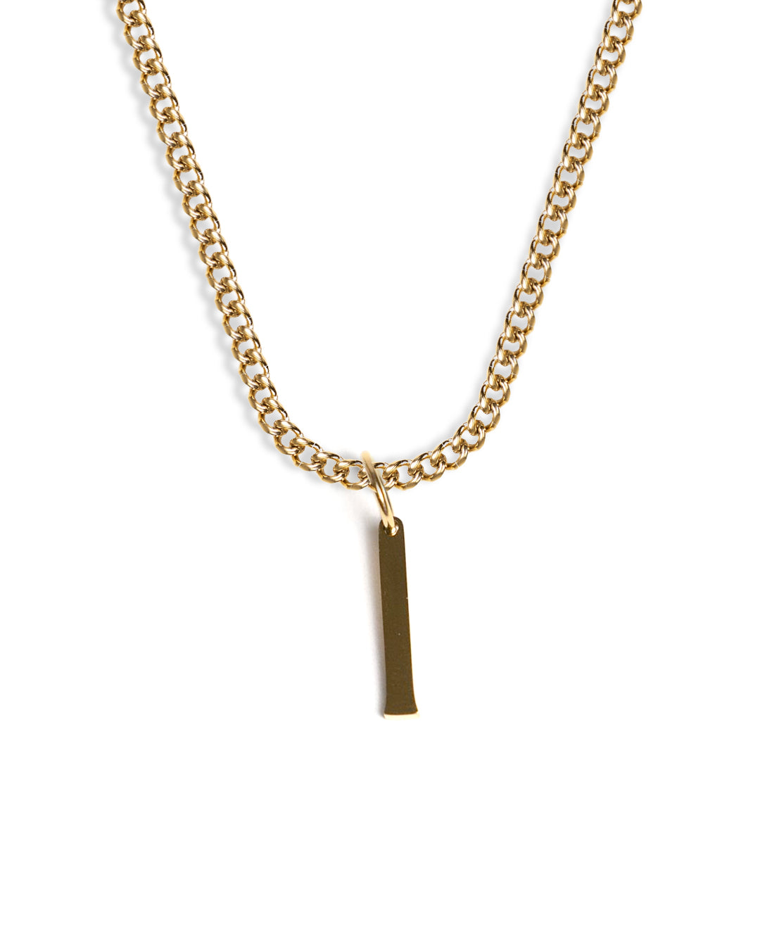 unshinebar-initial-i-halskette-gold-45cm-edelstahl image 1