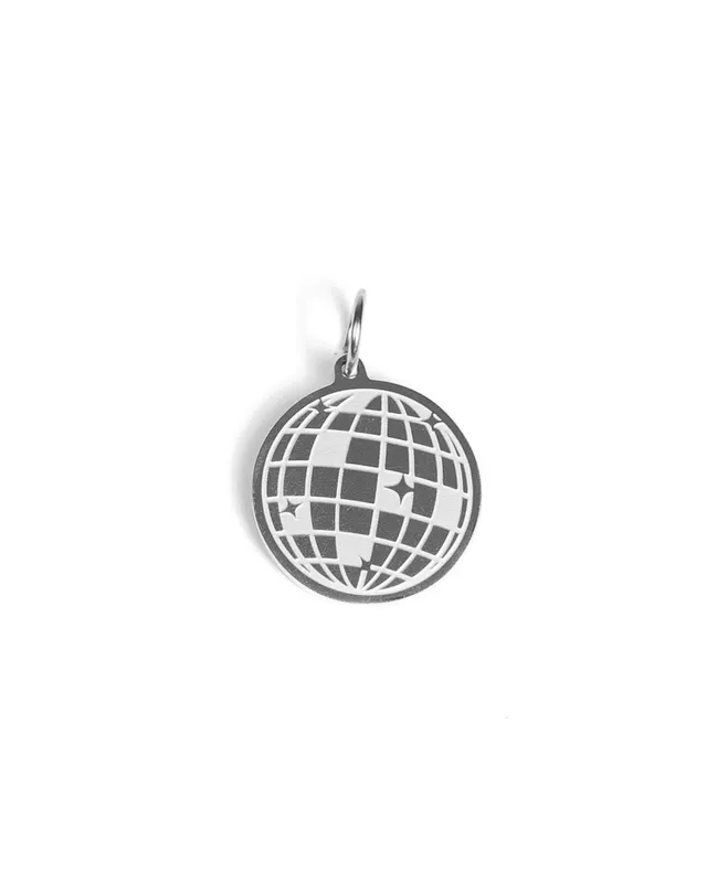unshinebar-disco-ball-anh-nger-silber-edelstahl-wasserdicht image 1