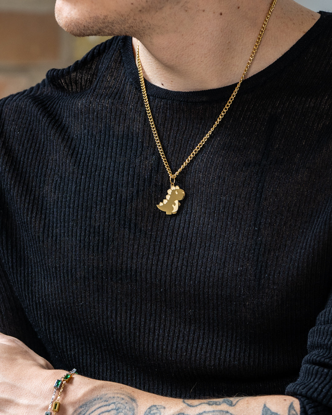 unshinebar-dinosaur-necklace-kette-gold-dino-anh-nger image 4
