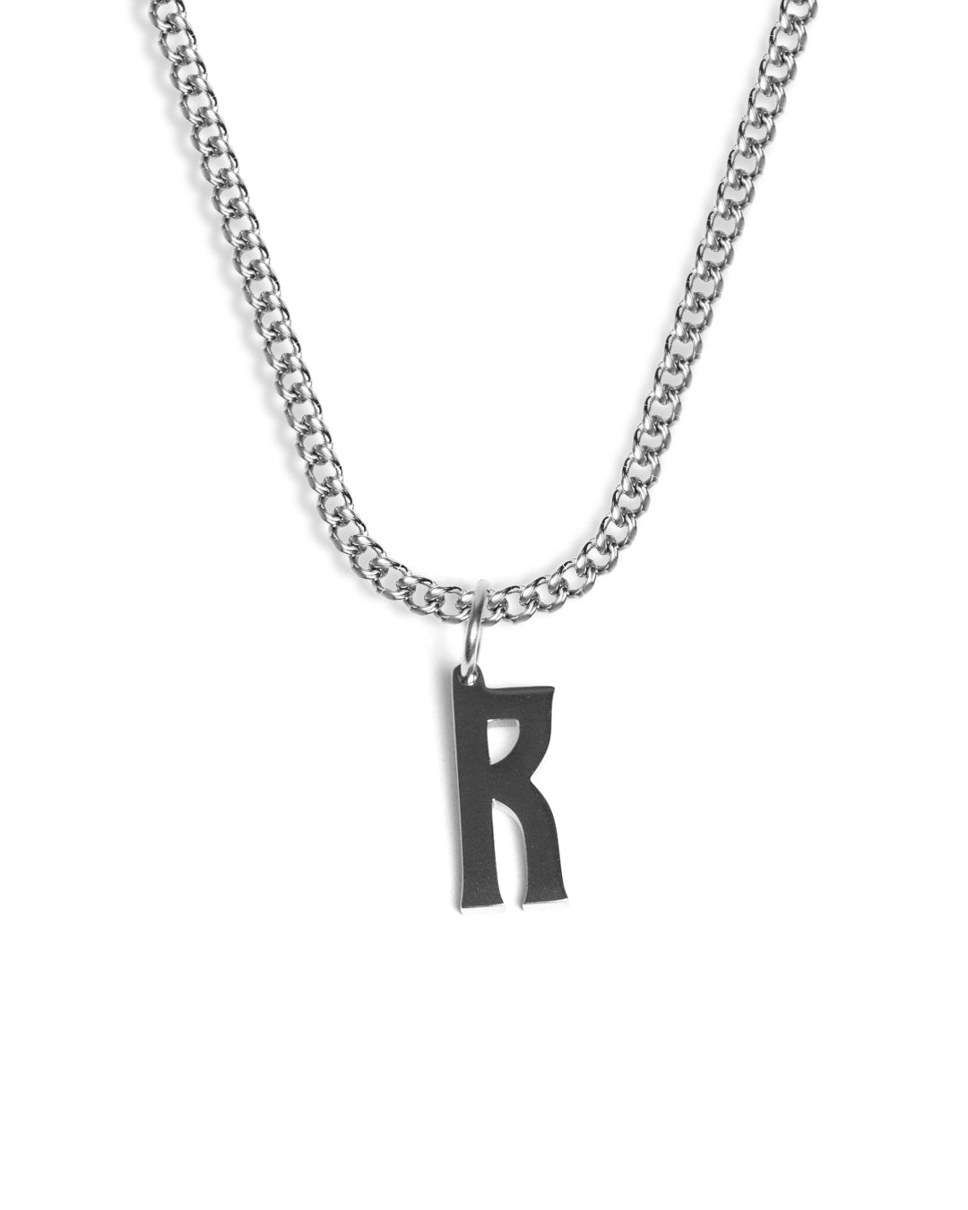 unshinebar-initial-r-halskette-silber-edelstahl-45cm image 1
