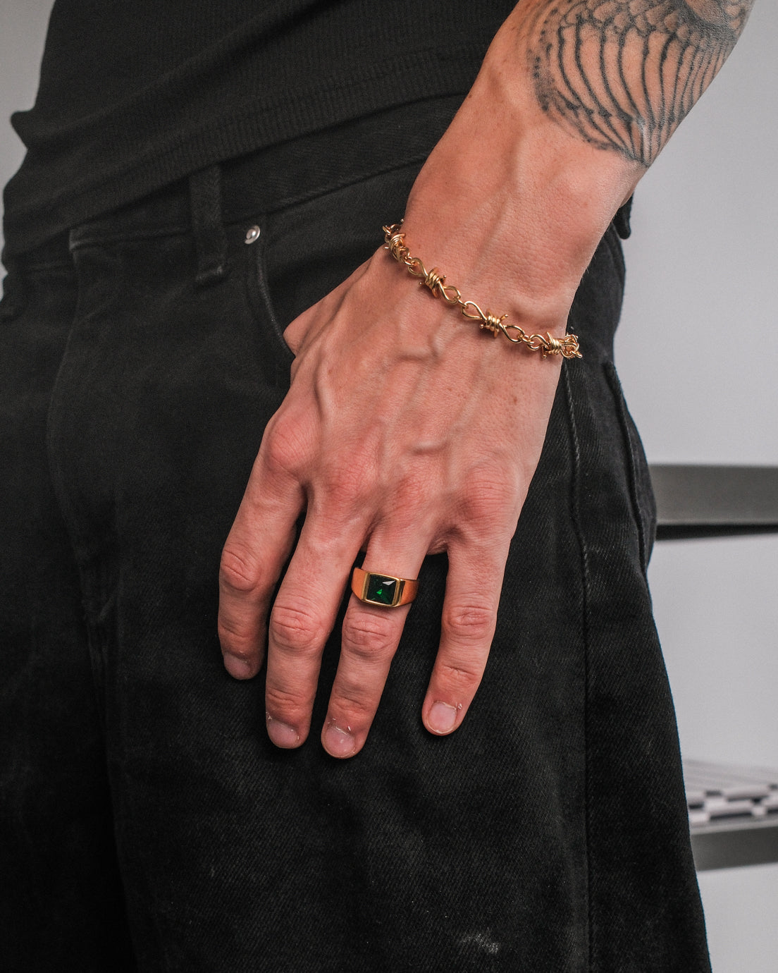 unshinebar-gemstone-ring-gr-n-gold-edelsteinring-zirkonia-gr-9 image 4