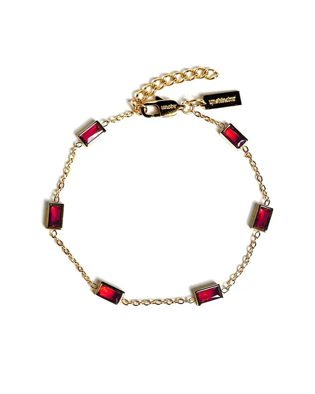 unshinebar-gemstone-tennis-armband-gold-rot-19-3-cm image 1