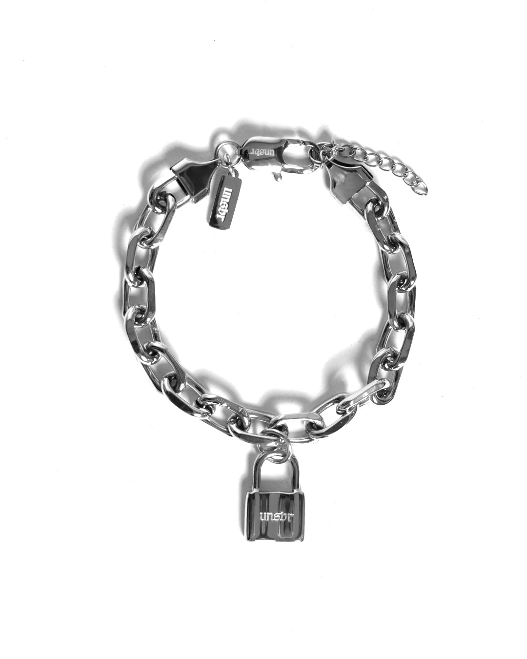 unshinebar-chunky-link-lock-armband-silber-8mm-gravierbar image 1