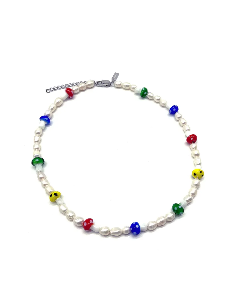 unshinebar-pearl-mushroom-perlenkette-bunt-45cm-pilz image 1