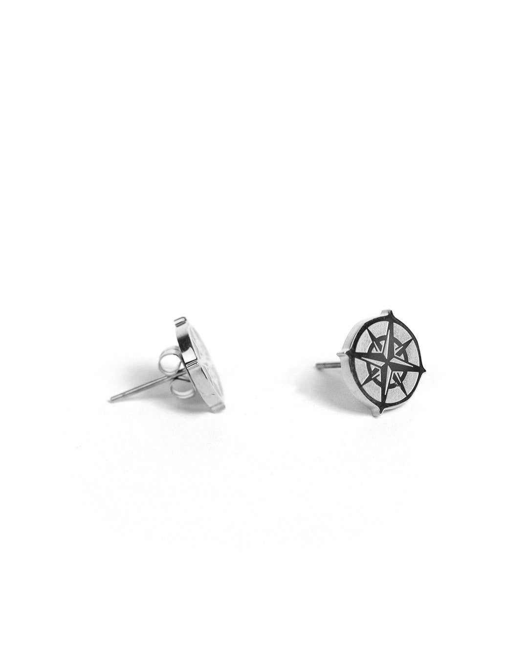 unshinebar-compass-ohrstecker-silber-single-1-3cm-edelstahl image 1