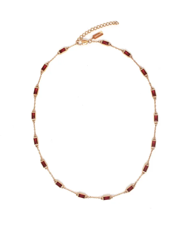 unshinebar-gemstone-tennis-kette-gold-rot-45-5-cm image 1