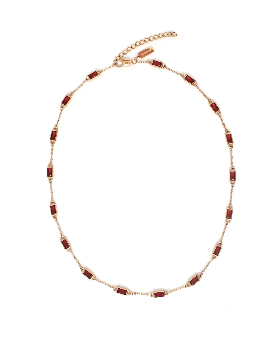 unshinebar-gemstone-tennis-kette-gold-rot-45-5-cm image 1