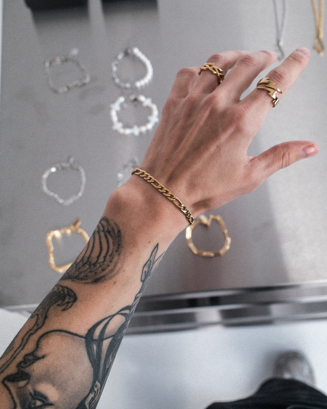 unshinebar-figaro-armband-gold-19-5cm-edelstahl-5mm image 3
