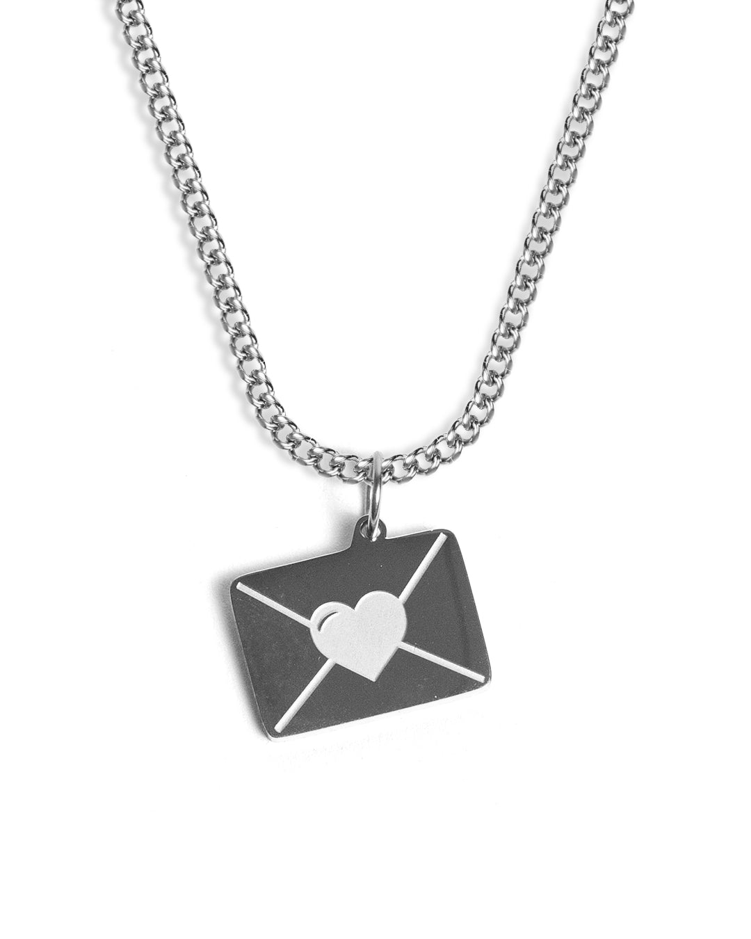 unshinebar-love-letter-kette-silber-mit-brief-anh-nger-edelstahl image 1
